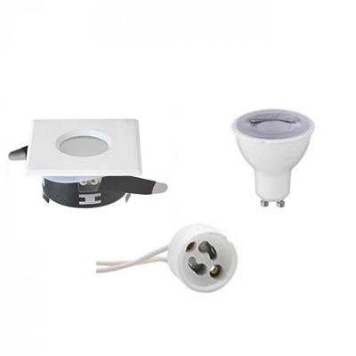LED Spot Set - Aigi - GU10 Fitting - Waterdicht IP65 - Dimbaar - Inbouw Vierkant - Mat Wit - 6W - Natuurlijk Wit 4200K -