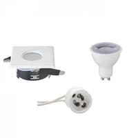 LED Spot Set - Aigi - GU10 Fitting - Waterdicht IP65 - Dimbaar - Inbouw Vierkant - Mat Wit - 6W - Natuurlijk Wit 4200K -