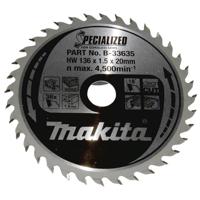 Makita SPECIALIZED B-33635 Hardmetaal-cirkelzaagblad 136 x 20 x 1 mm Aantal tanden: 36 1 stuk(s) - thumbnail