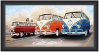 Schilderij VW Route66 40x80cm In Zwart Houten Lijst - thumbnail