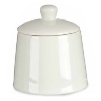 Suikerpot met deksel - wit - 350 ml - porselein - 9,5 x 9,5 x 10,5 cm