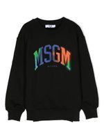 MSGM Kids sweat en coton à logo imprimé - Noir