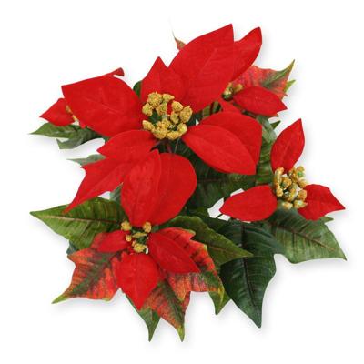 Poinsettia kunstplant 25cm - rood