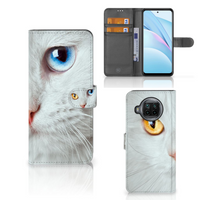 Xiaomi Mi 10T Lite Telefoonhoesje met Pasjes Witte Kat