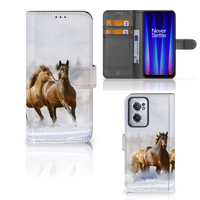 OnePlus Nord CE 2 Telefoonhoesje met Pasjes Paarden