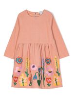 Stella McCartney Kids robe en coton à fleurs brodées - Rose