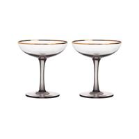 &k amsterdam Smoked Champagneglas - 2 st.
