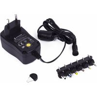 Stroom adapter - universele - 1000mA 230V - 3-12 Volt AC/DC - Zwart