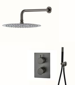 Saniclear Iron Pro inbouw regendouche met wandarm en 30cm hoofddouche verouderd ijzer - gunmetal