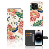 Telefoonhoesje met Pasjes voor iPhone 15 Pro Pink Peacock - thumbnail