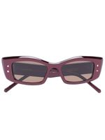 VALENTINO GARAVANI EYEWEAR lunettes de soleil à monture rectangulaire - Rouge