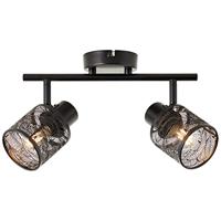 Brilliant Bano 2-vlammige spot, mat zwart, metaal, 2x D45, E14, 40W