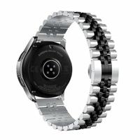 By Qubix - Stalen band - Zilver/zwart - Compatible met Xiaomi Redmi Watch 5 Active/Redmi Watch 5 Lite - Compatible Xiaomi bandje