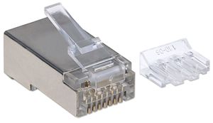 Intellinet Kabel Intellinet verpakking van 90 stuks Cat6A modulaire RJ45-stekker STP 2-voudige klem voor gevlochten draad, 90 stekkers in beker 790697