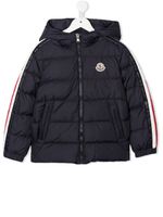 Moncler Enfant doudoune à patch logo - Bleu