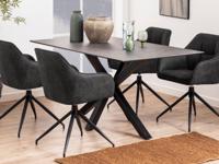 Rechthoekige eettafel RAVEN 160 cm zwart - thumbnail