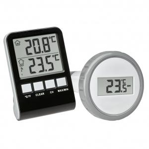 TFA-Dostmann PALMA Vloeibare omgevingsthermometer Binnen/buiten Zwart, Grijs