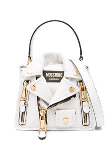 Moschino sac cabas en cuir à patch logo - Blanc