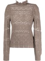 Polo Ralph Lauren pointelle-knit long-sleeved jumper - Marron