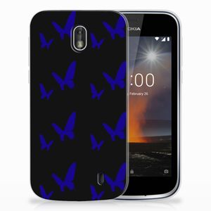 Nokia 1 TPU bumper Vlinder Patroon