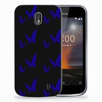 Nokia 1 TPU bumper Vlinder Patroon