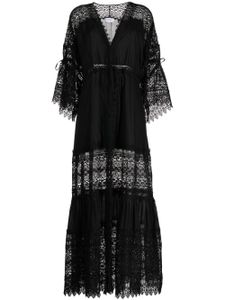 Charo Ruiz Ibiza robe longue Margherita à empiècements en dentelle - Noir