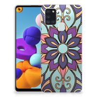 Samsung Galaxy A21s TPU Case Purple Flower - thumbnail