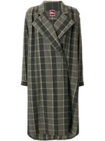 Issey Miyake Pre-Owned oversize check coat - Vert