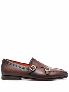 Santoni chaussures Carlos en cuir à boucles - Marron