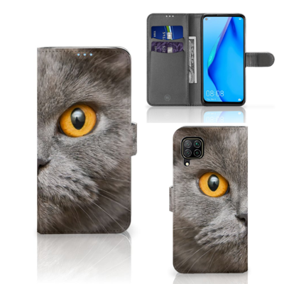 Telefoonhoesje met Pasjes Huawei P40 Lite Britse Korthaar Telefoonhoesje met Pasjes Huawei P40 Lite Britse Korthaar