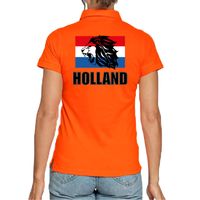 Oranje fan poloshirt / kleding Holland met leeuw en vlag EK/ WK voor dames