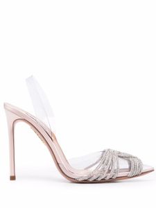 Aquazzura escarpins Gatsby 105 mm à ornements en cristal - Argent