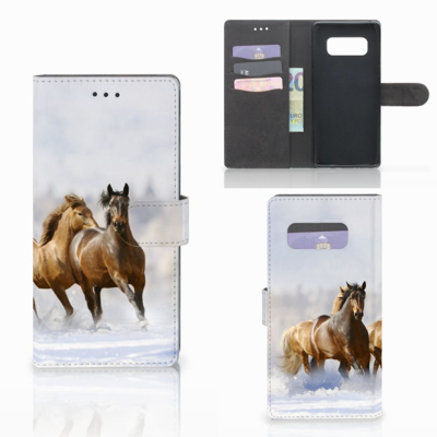 Samsung Galaxy Note 8 Telefoonhoesje met Pasjes Paarden Samsung Galaxy Note 8 Telefoonhoesje met Pasjes Paarden