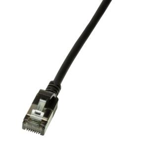 LogiLink CQ9063S RJ45 Netwerkkabel, patchkabel CAT 6A U/FTP 3.00 m Zwart Extreem dun, Vlambestendig, Flexibel, Folie afscherming, Halogeenvrij, Snagless,