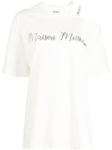 Musium Div. t-shirt en coton à logo en sequins - Blanc