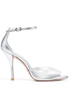 Stuart Weitzman sandales Nudist 100 mm à fini métallisé - Argent