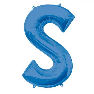 Amscan folieballon letter S 53 x 88 cm blauw Amscan folieballon letter S 53 x 88 cm blauw