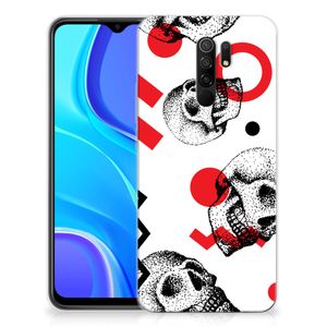 Silicone Back Case Xiaomi Redmi 9 Skull Red