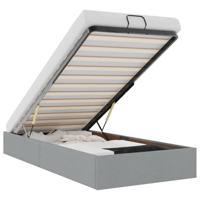 vidaXL Bedframe zonder matras 100x200 cm stof lichtgrijs, bedframe, ottoman bedframe, bedframe met opbergruimte onder het bed