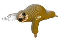 Eugy 3D puzzel luiaard 11 x 6,5 cm cm karton bruin 24 delig