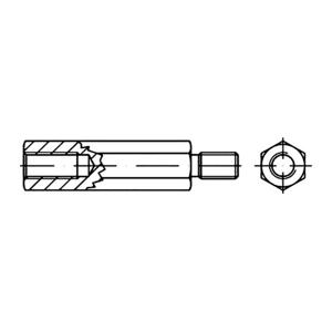 TOOLCRAFT 152304 Zeskantige afstandsbout 40 mm Galvanisch verzinkt staal M6 100 stuk(s)