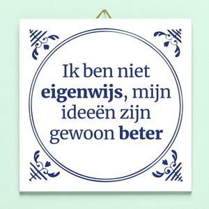 Tegeltje Mijn Ideeën Zijn Gewoon Beter