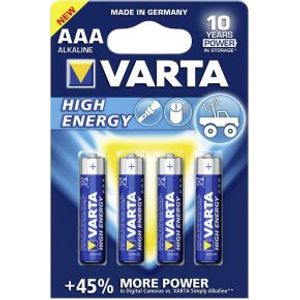 Varta Batterij alkaline AAA/LR03 1.5 V High Energy 4-bl