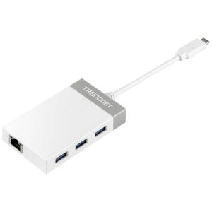 TrendNet TUC-ETGH3 USB-combi-hub 3 poorten Grijs