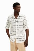 Langarmshirt met letters - WHITE - XXL