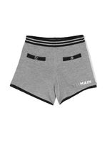 Balmain Kids short en laine à logo imprimé - Gris - thumbnail