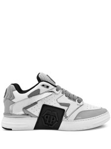 Philipp Plein baskets Mix à patch logo - Blanc