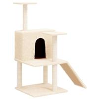 Bussandri Exclusive - Kattenmeubel met sisal krabpalen 109 cm crèmekleurig