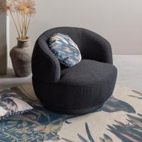 BePureHome Draaifauteuil Woolly Bouclé - Antraciet - thumbnail