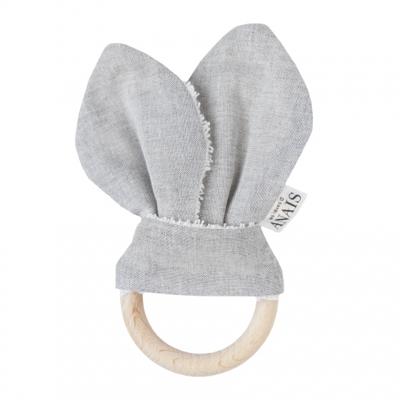 Trixie bijtring 17 cm katoen grijs/beige Trixie bijtring 17 cm katoen grijs/beige